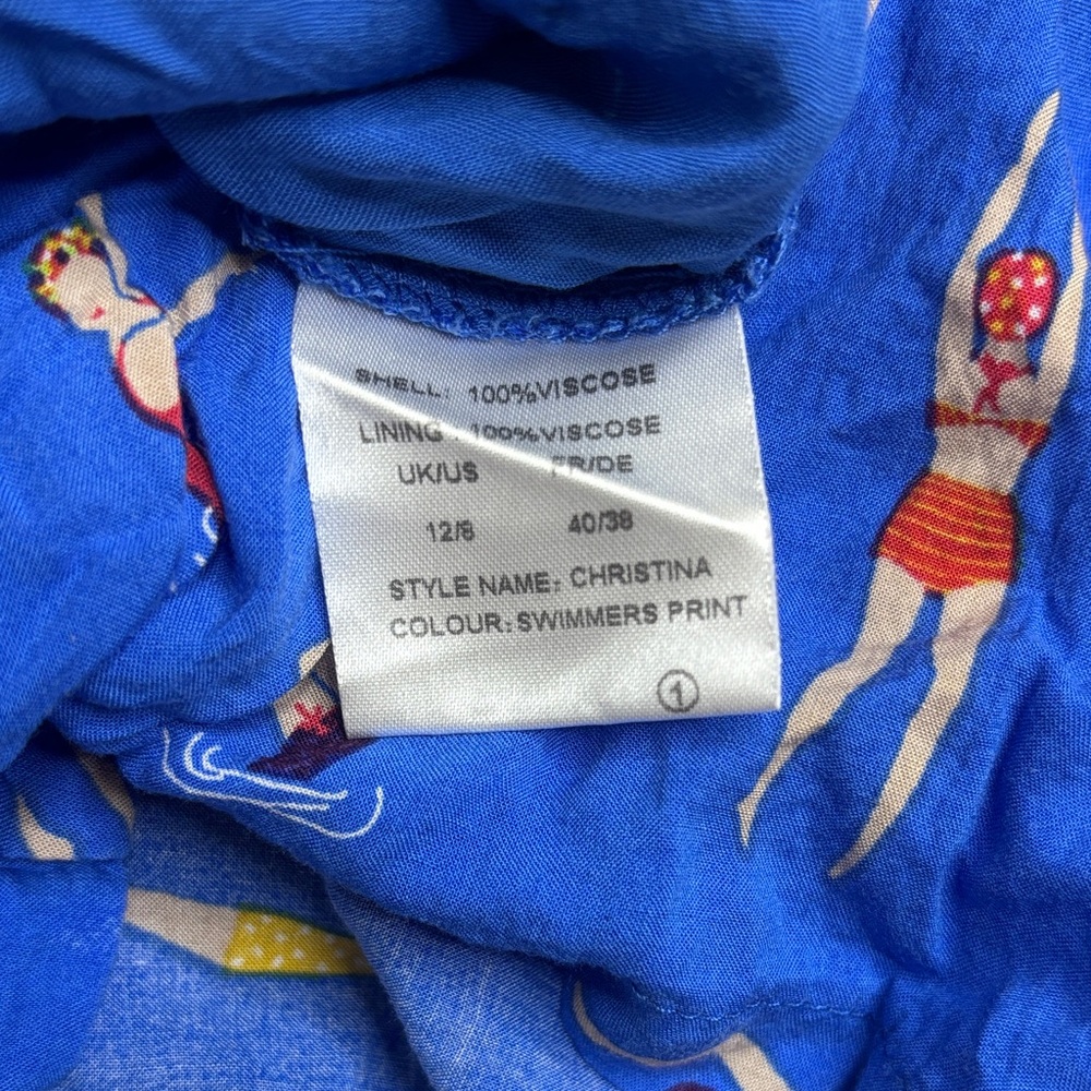 Lindy Bop Blue Christina Swimmer Playsuit Romper Vintage Inspired Size US 8 UK12 - Picture 7 of 8